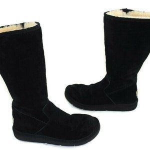 UGG Black Classic Tall Leather Suede Sheepskin Boots (Size 7)